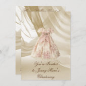 Vintage Weihnachts-Einladung PINK DAMASK Einladung (Vorne/Hinten)