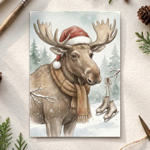 Vintage-Weihnachts-Elch Rustikale Feiertags-Waldla