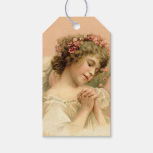 Vintage-Weihnachts-Engel beim Beten Geschenkanhänger