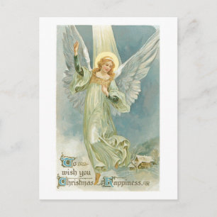 Vintage-Weihnachts-Engel-Grußkarte Feiertagspostkarte