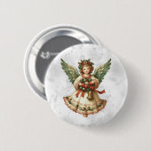 Vintage-Weihnachts-Engel-Knopf Button (Vorne & Hinten)