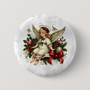 Vintage-Weihnachts-Engel-Knopf Button
