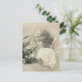 Vintage-Weihnachts-Engel-Mädchen-Postkarte Feiertagspostkarte (Stehend Vorderseite)