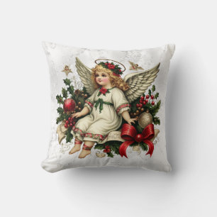 Vintage-Weihnachts-Engel-Wurfkissen Kissen