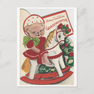 Vintage-Weihnachts-Enkelin-Karte Feiertagspostkarte