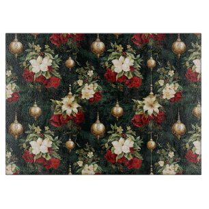Vintage-Weihnachts-Fantasie-Blumenmuster Schneidebrett