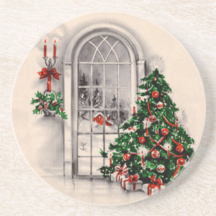 Vintage-Weihnachts-Fensteruntersetzer Getränkeuntersetzer