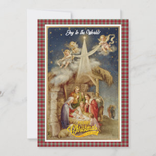 Vintage-Weihnachts-Geburt Christi I Klassisch reli Feiertagskarte