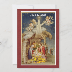 Vintage-Weihnachts-Geburt Christi I Klassisch reli Feiertagskarte