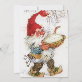 Vintage Weihnachts Gnome Carry Food Bowl Feiertagskarte