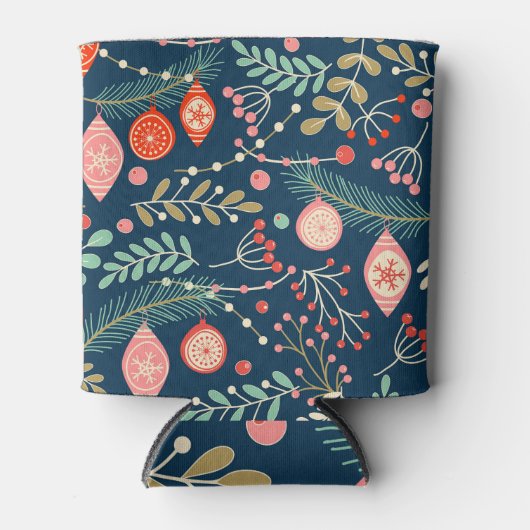 Vintage Weihnachts Hand gezogen Nahtlos Dosenkühler (Vorderseite)