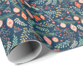 Vintage Weihnachts Hand gezogen Nahtlos Geschenkpapier (Rolleneckpunkt)