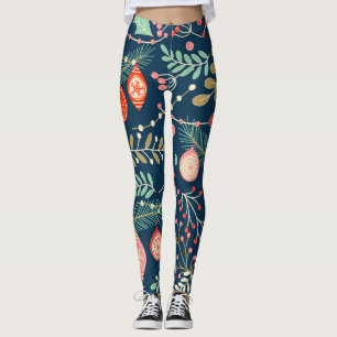 Vintage Weihnachts Hand gezogen Nahtlos Leggings