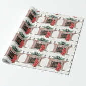 Vintage-Weihnachts-Kaminschmuck Geschenkpapier (Ungerollt)