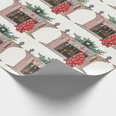Vintage-Weihnachts-Kaminschmuck Geschenkpapier (Ecke)