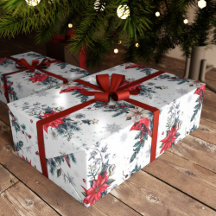 Vintage Weihnachts-Kardinal Poinsettia Pattern