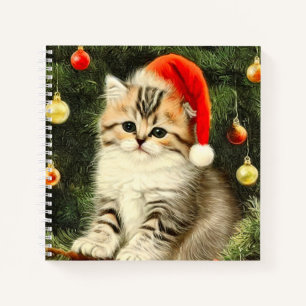 Vintage-Weihnachts-Kätzchen Notizblock