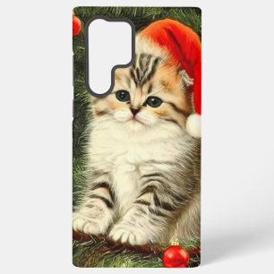 Vintage-Weihnachts-Kätzchen Samsung Galaxy Hülle