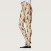 Vintage-Weihnachts-Kiefernmuster (4) Leggings (Links)