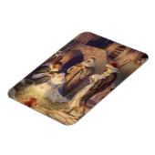 Vintage-Weihnachts-Krippenszene, 3 Hirten und Jesu Magnet (Linke Seite)