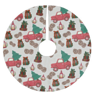 Vintage-Weihnachts-LKW-Baumskleid Retro-LKW Polyester Weihnachtsbaumdecke