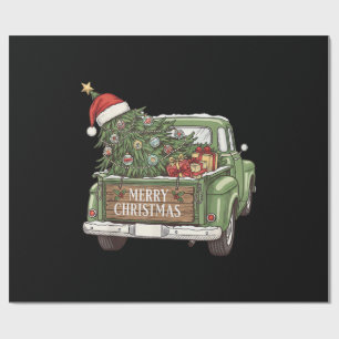 Vintage-Weihnachts-Lkw Frohe Weihnachten Männer Fr Geschenkpapier