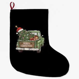 Vintage-Weihnachts-Lkw Frohe Weihnachten Männer Fr Großer Weihnachtsstrumpf