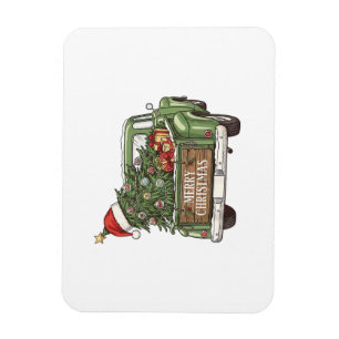 Vintage-Weihnachts-Lkw Frohe Weihnachten Männer Fr Magnet