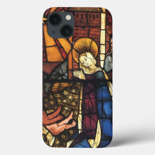 Vintage-Weihnachts-Nativitäts-Szene in Buntglas iPhone 13 Hülle