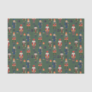 Vintage-Weihnachts-Nussknacker Grün Seidenpapier