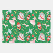 Vintage-Weihnachts-Nussknacker-Märchen Grün Geschenkpapier Set (Vorderseite 2)