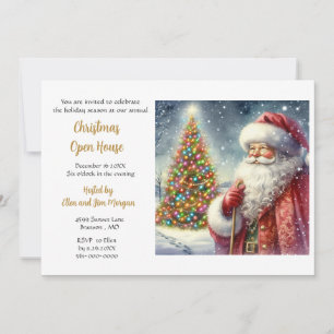 Vintage-Weihnachts-Open-House-Urlaubseinladung Einladung