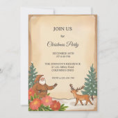 Vintage Weihnachts-Party HandGezeichnet Urlaub Einladung (Vorderseite)