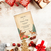 Vintage Weihnachts-Party HandGezeichnet Urlaub Einladung