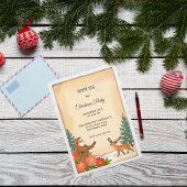 Vintage Weihnachts-Party HandGezeichnet Urlaub Einladung