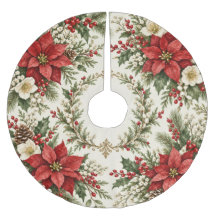 Vintage Weihnachts-Poinsettie & Stechpalme