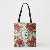 Vintage Weihnachts-Poinsettie & Stechpalme
