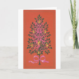 Vintage Weihnachts-Rebhuhn Feiertagskarte