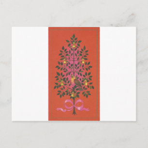 Vintage-Weihnachts-Rebhuhn Feiertagspostkarte