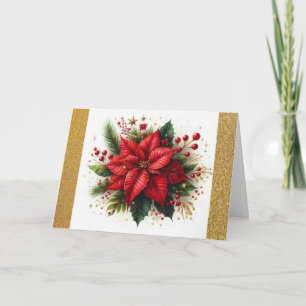 Vintage-Weihnachts-Rote-Weihnachtsstern-Feiertagsk Feiertagskarte