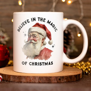 Vintage-Weihnachts-Santa-Claus-Tasse Zweifarbige Tasse