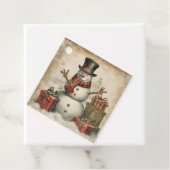 Vintage-Weihnachts-Schneemann Geschenkanhänger (Beispiel)