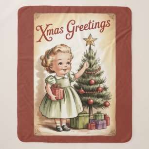 Vintage-Weihnachts-Sherpa-Decke Sherpadecke