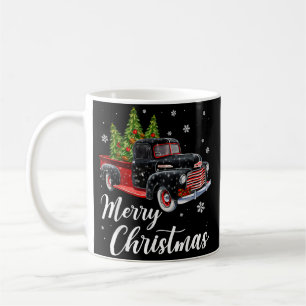 Vintage Weihnachts Shirt Tree auf Autos roter LKW Kaffeetasse
