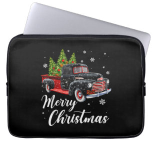 Vintage Weihnachts Shirt Tree auf Autos roter LKW Laptopschutzhülle