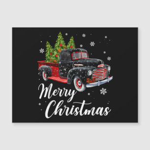 Vintage Weihnachts Shirt Tree auf Autos roter LKW Magnetkarte