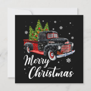 Vintage Weihnachts Shirt Tree auf Autos roter LKW Save The Date
