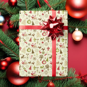 Vintage-Weihnachts-Spaß-Geschenkpapier Geschenkpapier