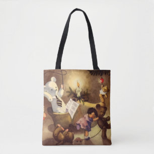 Vintage-Weihnachts-Spielzeug, tanzende Puppen, Ted Tasche