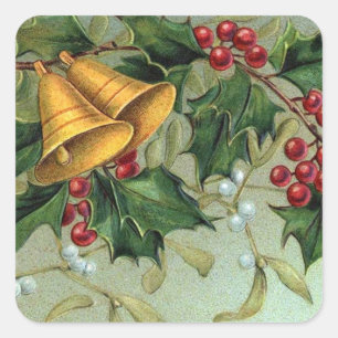 Vintage-Weihnachts-Stechpalmen-Beeren - Aufkleber